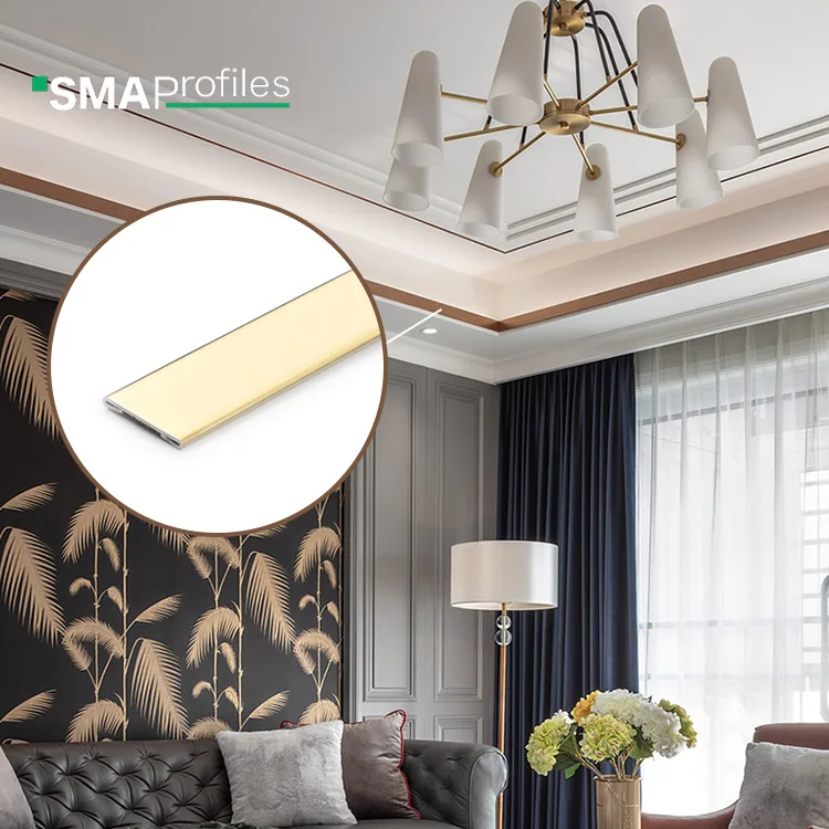 SMAProfiles 8mm, 10mm, 15mm width stainless tile trim stainless steel flat strip for wall, door, cabinet decoration