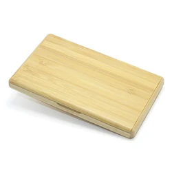 Bamboo Wood Table Business Cardholder Name ID Credit Cards Case Box Storage Desk Display Organizer Cardcase Bamboo Card Holder