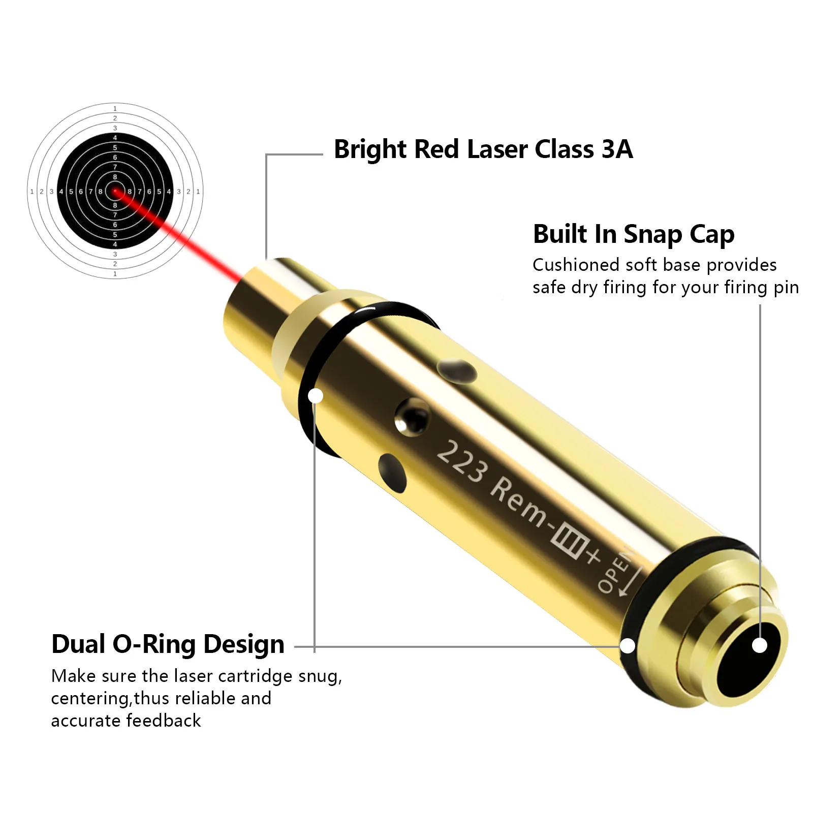 Tactical .223 REM Training Cartridge Dry Fire Red light