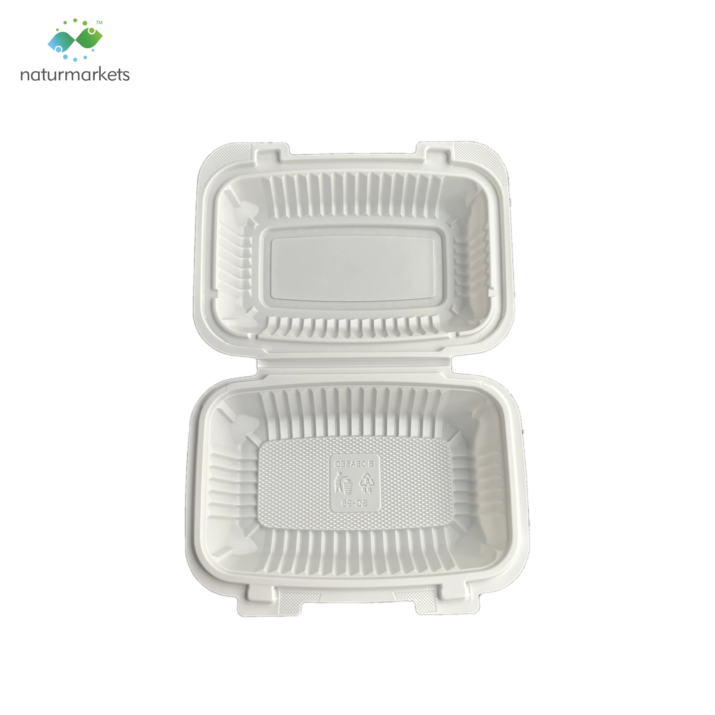 Disposable lunch box cornstarch takeaway clamshell OEM factory biodegradable food container for restaurant