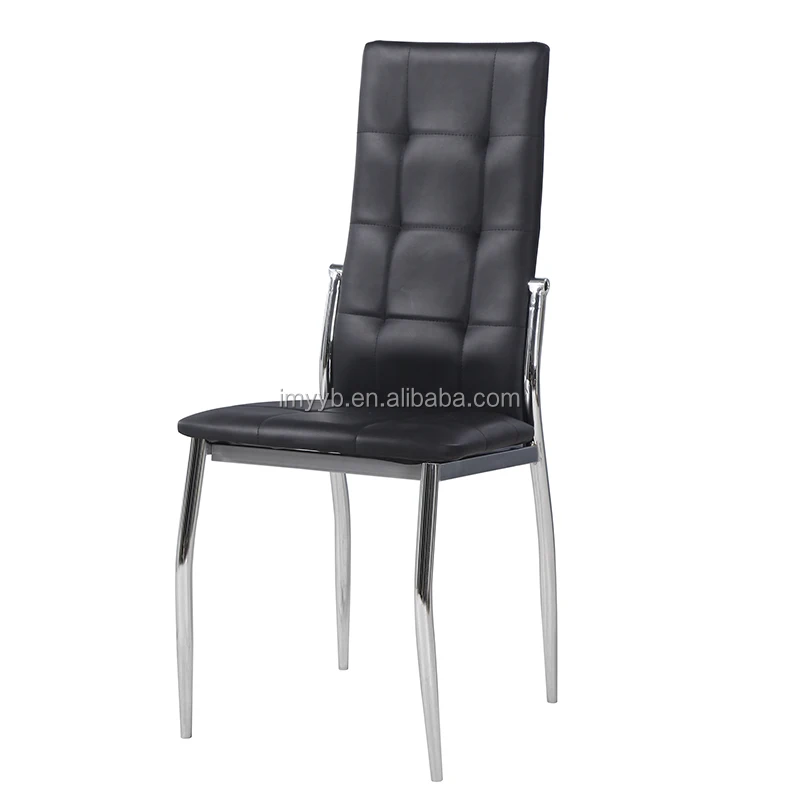 2021 Bazhou City Customized Tempered Glass Top Dining Room Table Set Black PU Metal Legs Dining Table