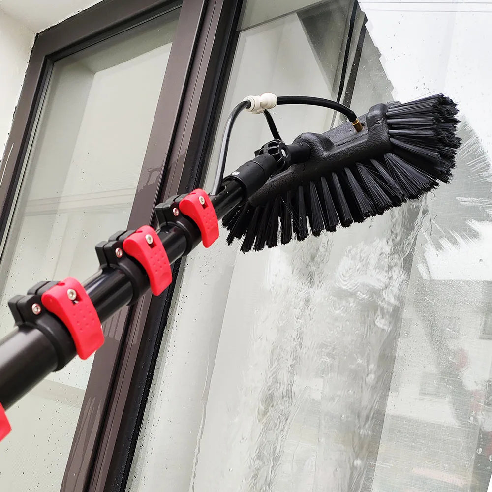 household cleaning brush multi-functional window rail cleaning brush with scraper tip solar panel  brush
