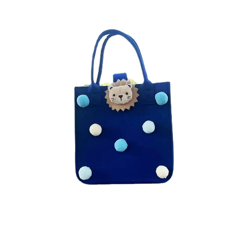 Hot Selling Custom Printing Lady Tote Bag with Cute Dolls and Reinforced Handles for Shopping Diaper or Kids Toys