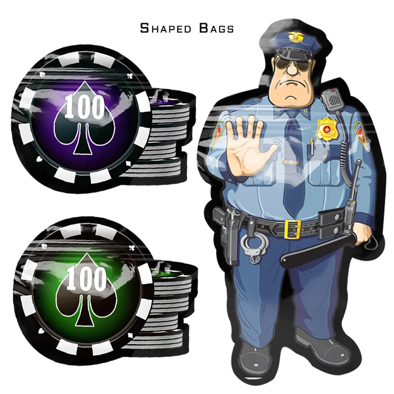 Custom Eco Friendly Matte Shaped Die Cut 7 14 28 3.5g Childproof Edible Smell Proof Irregular Plastic Zipper Mylar food Bag