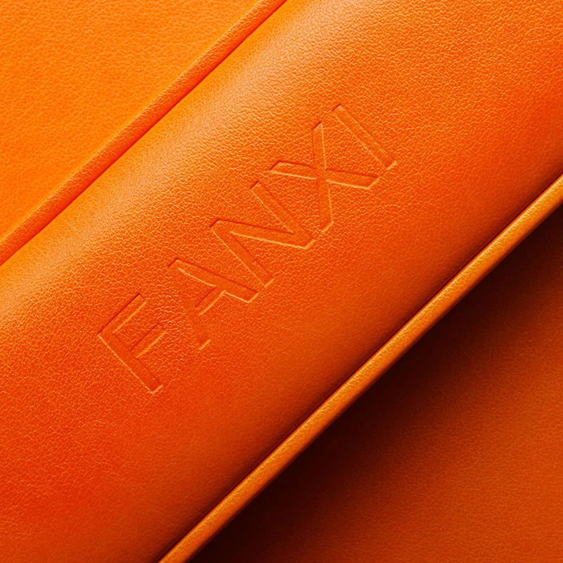  FANXI оптовая продажа Новое поступление Высококачественная коробка для упаковки ювелирных изделий кольцо ожерелье коробки оранжевого цвета из искусственной