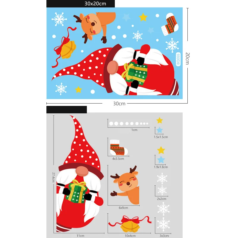 High Quality PVC Decorative Christmas Vinyl Sticker Wallpaper Waterproof Static Clings for Windows Accessories