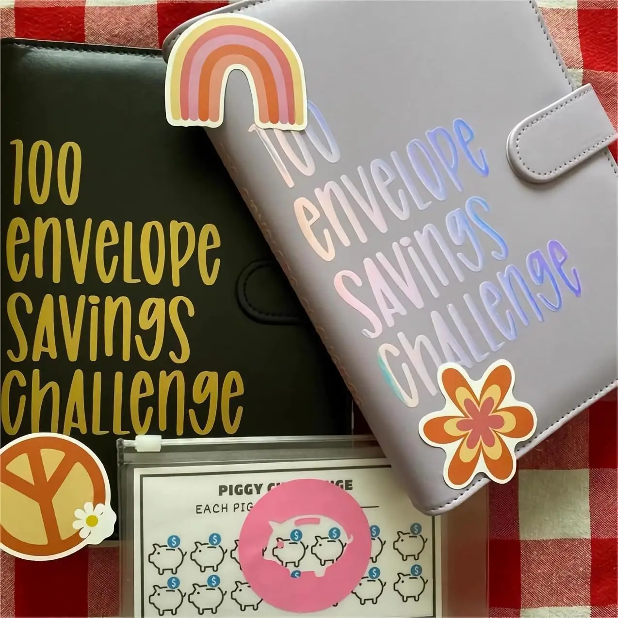 100 Envelopes Money Saving Challenge Binder, A5 Budget Binder with Cash Envelopes, Savings Challenges Book