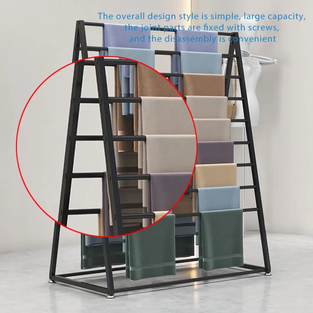 2024 Manufacturer Customized Floor Standing Carpet Hanger leather belt Scarf Display Rack