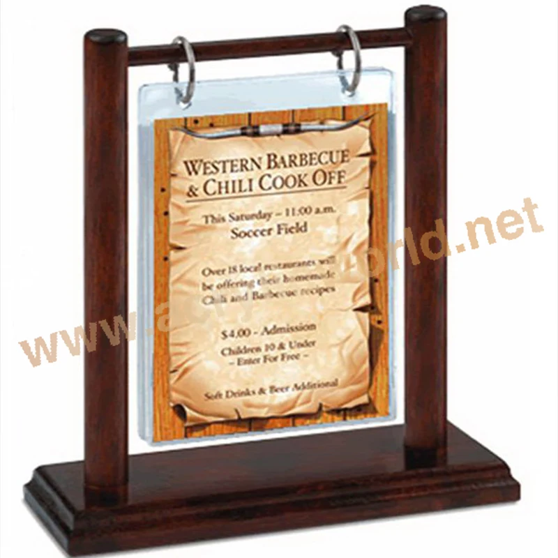 a5 wooden menu holder /a5 wooden menu rack/ a5 menu stand