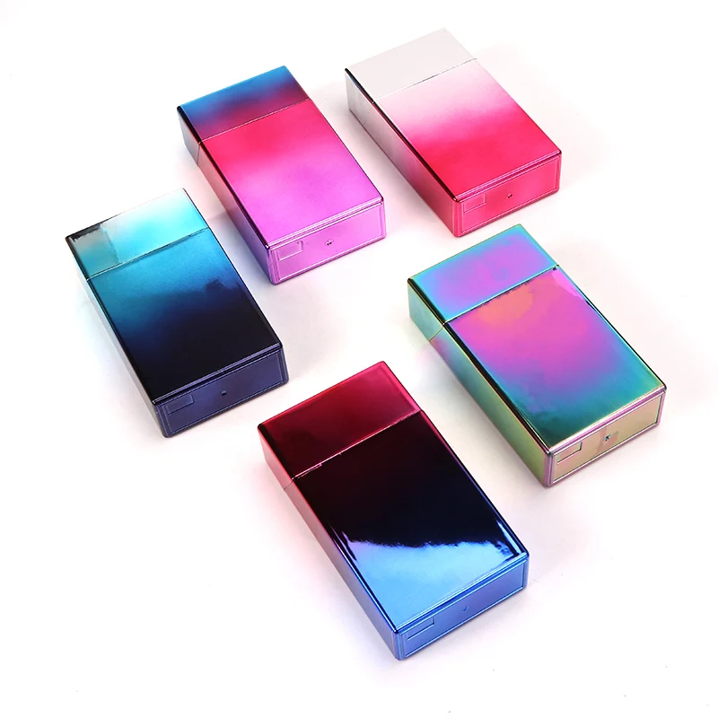 2024 Wholesale Factory 20pcs Colorful Slim Long Cigarette Case Handmade Press Closure Square Custom logo Cigarette Case