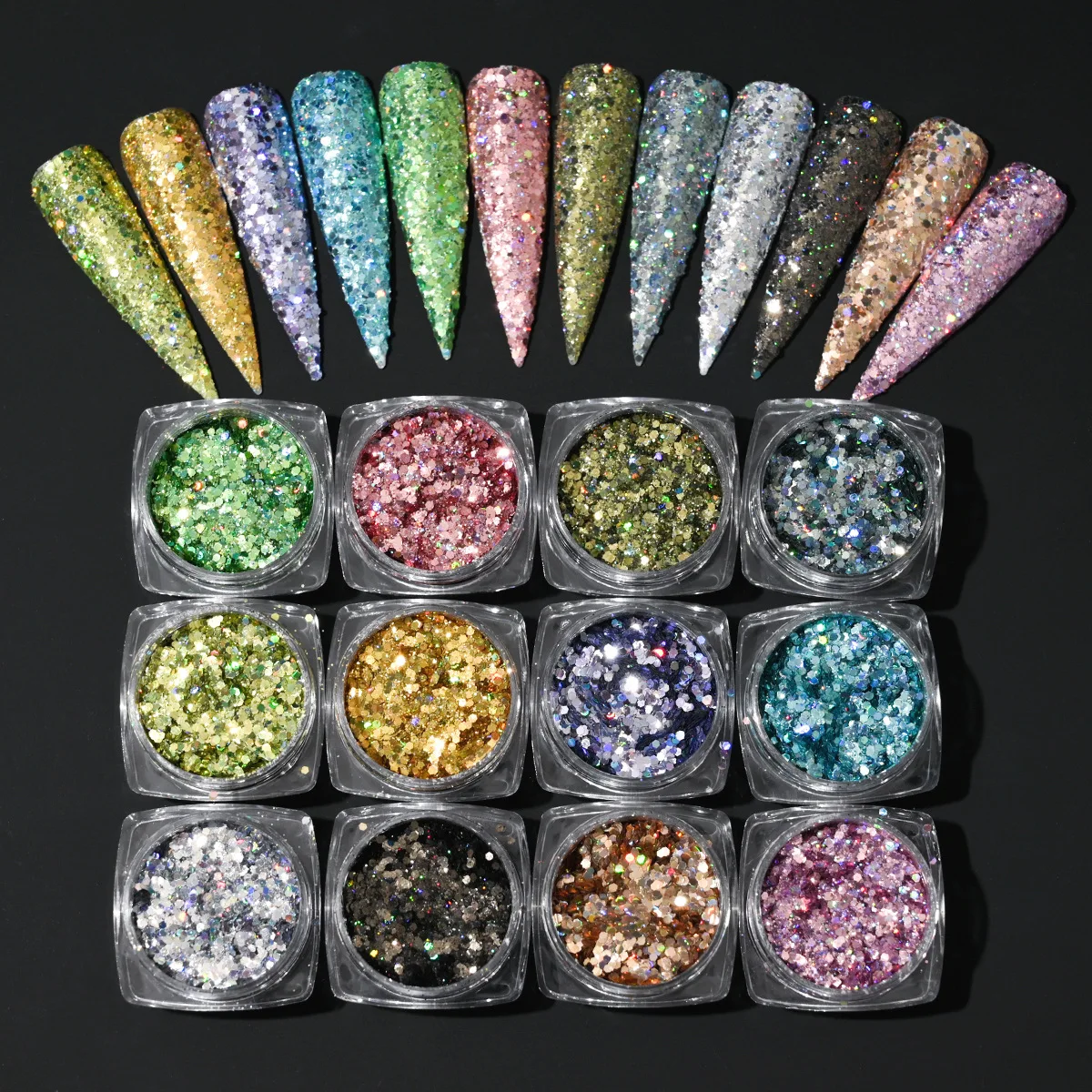 In Stock Fast Shipping New Design Solvent Resistant Polyester Holographic Silver Chunky Glitter For Nail Resin Tumbler