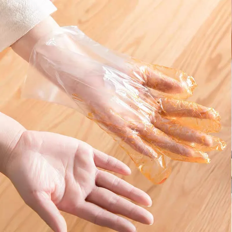 Disposable PE gloves Household Kitchen PE Cleaning Plastic Washing Dishes Hand Hair Dye Disposable Gloves