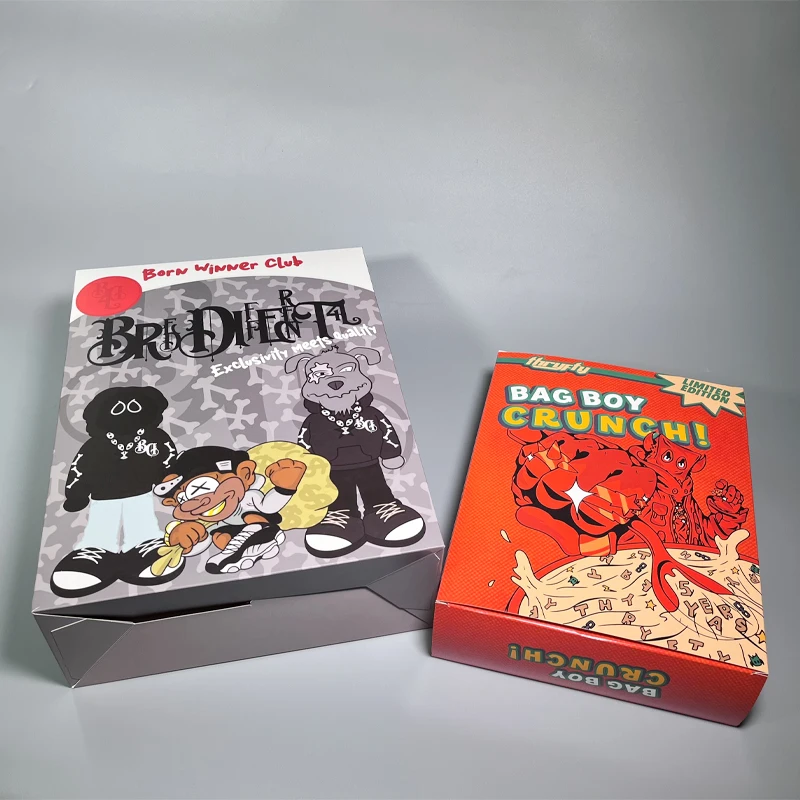 Personalise Printing Foldable Clothing Hoodies Paper Package Cereal Box Packaging Cereal Box for T-shirt Socks Box Coated Paper