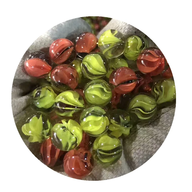Дешевый 16 мм стеклянный мраморный шар ручной работы, красочные бусины для игрушек