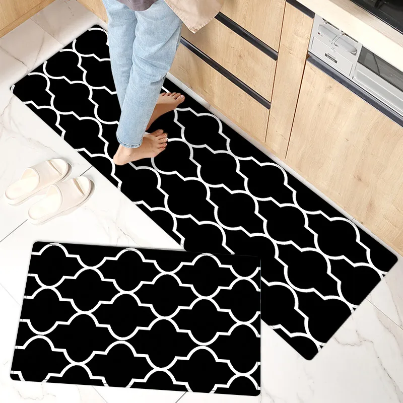 Pvc Kitchen Mat Popular Easy Care Water Resistant Fixing Process Super Recoverability 2 Pcs Kitchen Rug Set