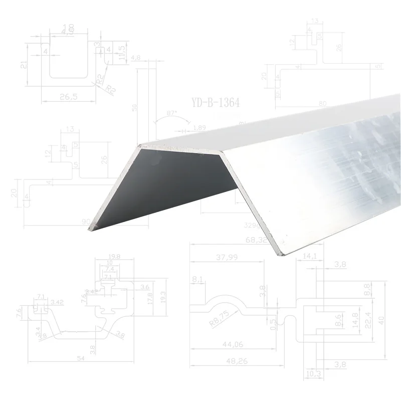Aluminum alloy Heat dissipation channel Slot bar connector Used for lighting fixtures Aluminum profile pendant