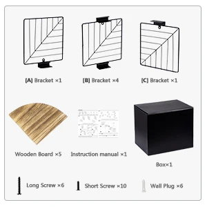 5 Tier Rustic Wood Wall Mount Corner Shelf with Floating Shelves Wall Shelves for Living Room furniture