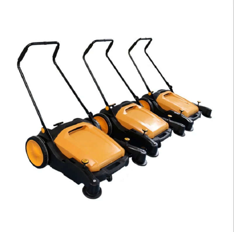 Hand push sweeper vacuum and spray hand push cleaner workshop sweeper