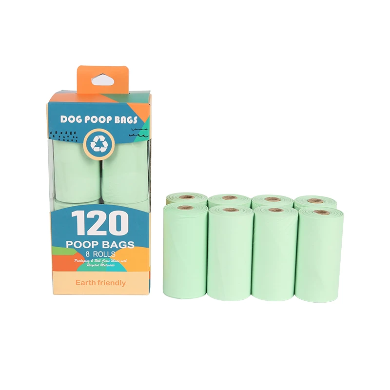 Custom printed eco friendly biodegradable compostable corn starch disposable dog poop bags