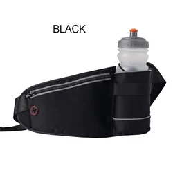 Wholesale High Quality Fashion Black custom logo bum bag With Water Bottle Holder Adjustable Strap