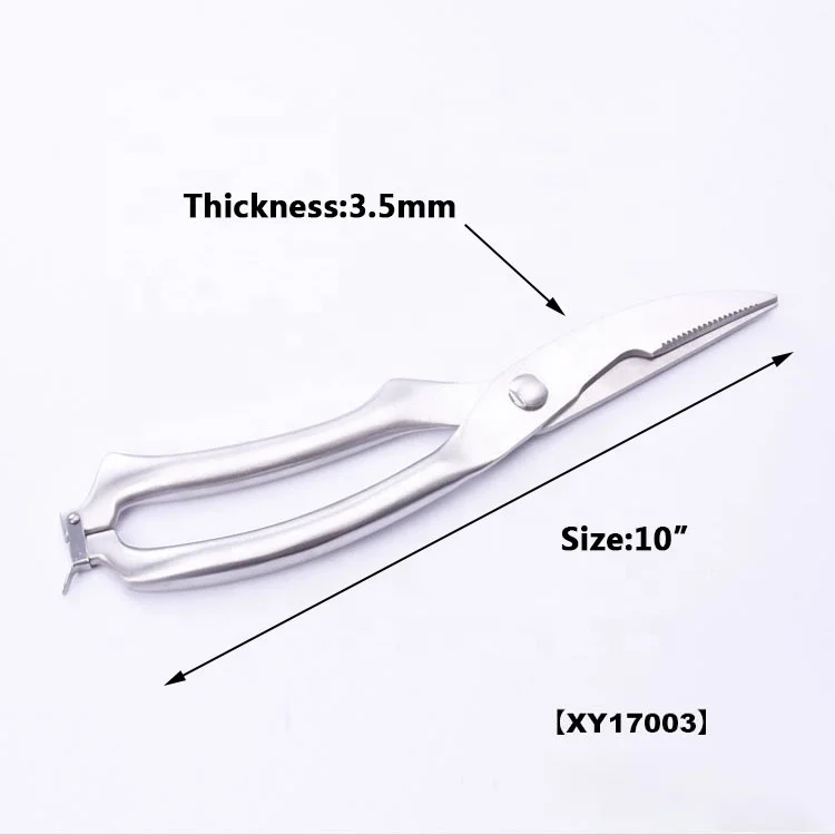 
Large Practical Super-sharp Stainless Steel Spring Loaded Handle Kitchen Poultry Scissors 
