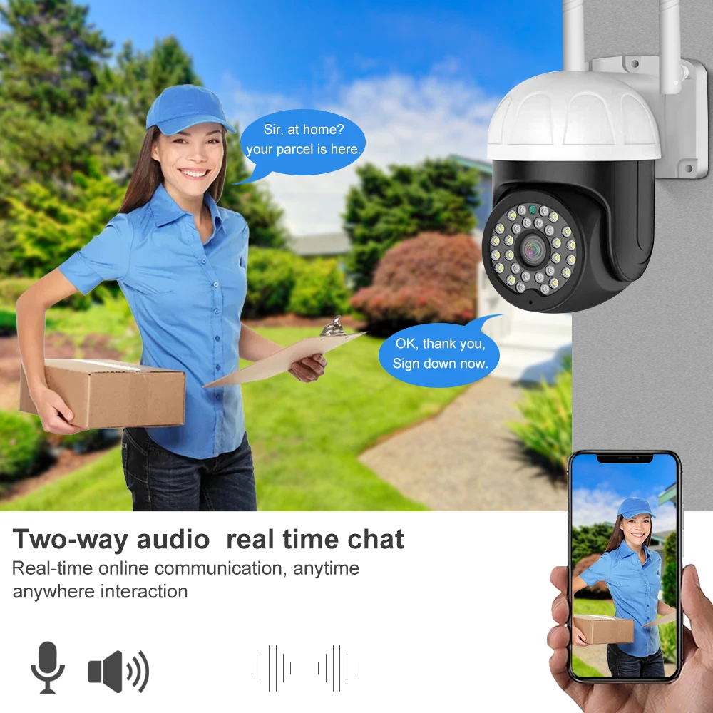 2022 Cheap Cloud 2MP Wifi camera zoom 1080P Wireless Outdoor Dome Speed PTZ IP Camera