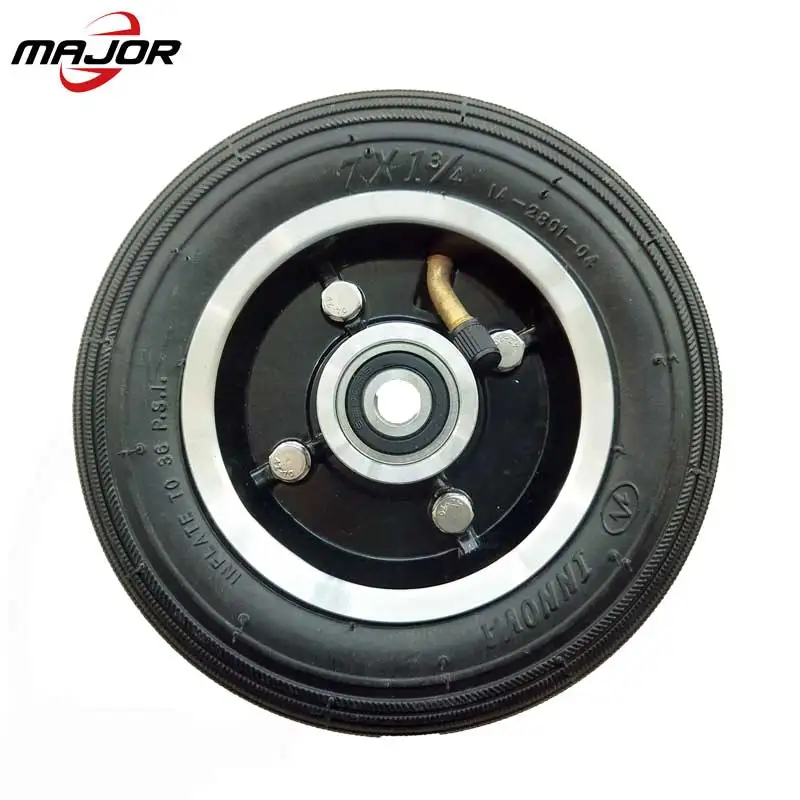 7inch 7x1 3/4 pneumatic tire and wheels with steel rim for tool and children cart