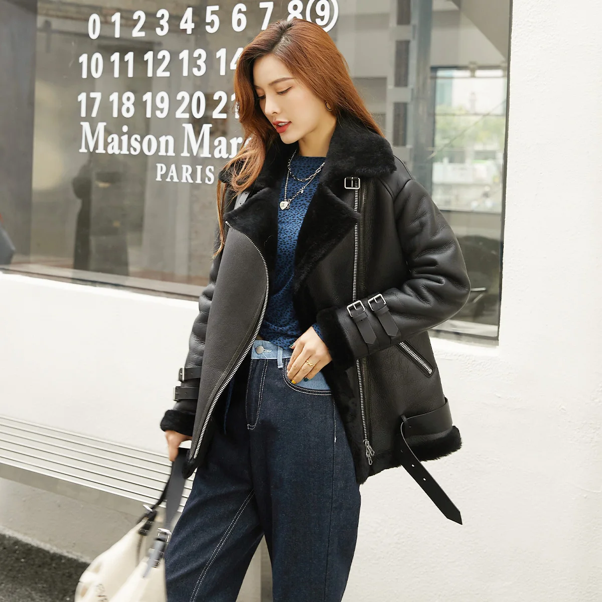 Half Windbreaker Hoodie Woman Fur Jacket Leather Coat Fox with Women Woman Woolen Wholesale factory direct spot