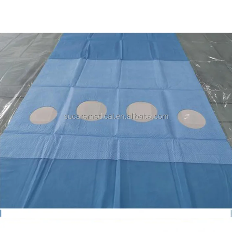 Medical Radial Femoral Angiography Surgical Pack with 4 Holes Drape