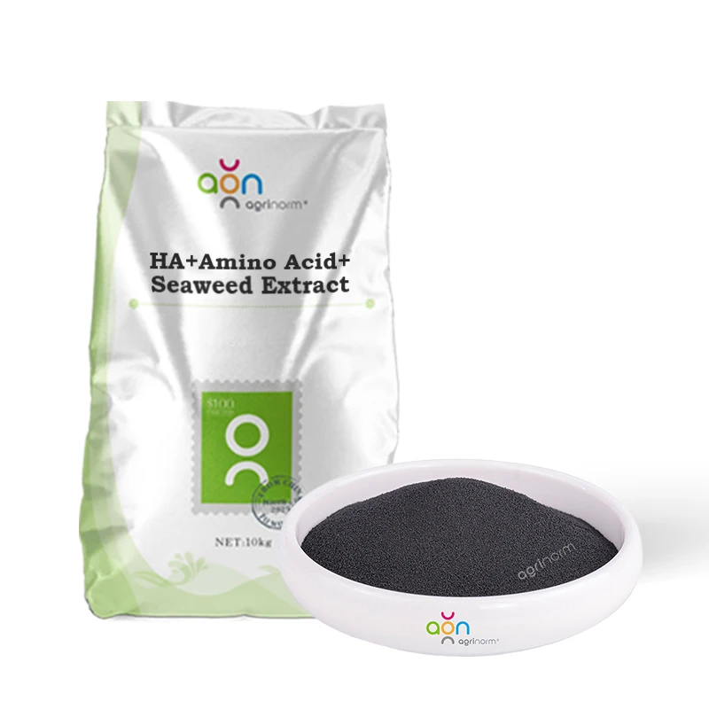 Agriculture Black Granular Humic Acid Plus Amino Acid Bio Shiny Granules Biostimulant Organic Fertilizer