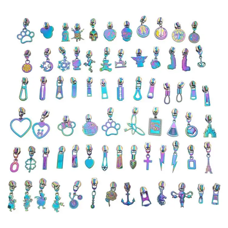 Wholesale Handbag China Logo Boot Personalized Silver Zipper Custom Slider Metal Zip Puller