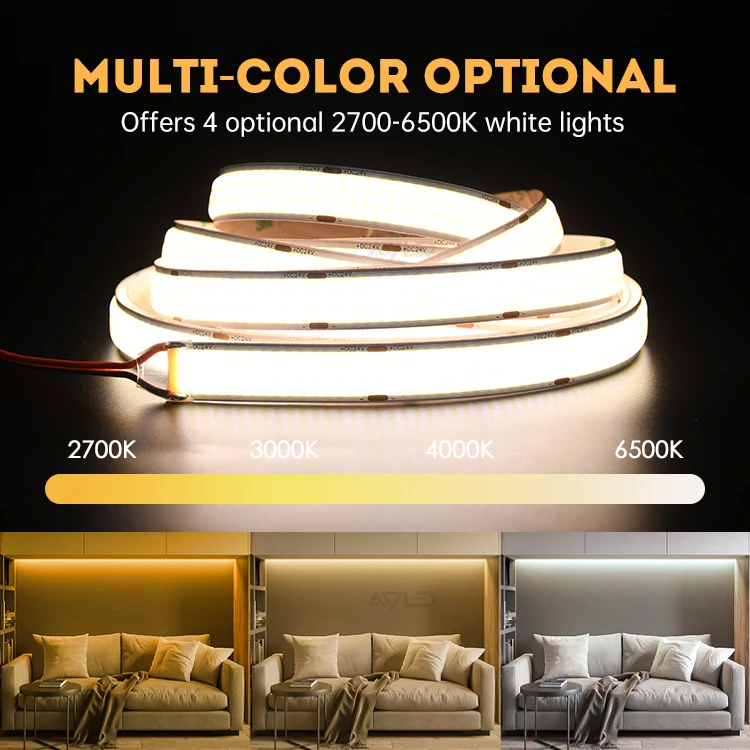 Новые продукты 960led/m COB светодиодные полосы света DC24V 25 Вт/м 15 мм ширина PCB теплый белый