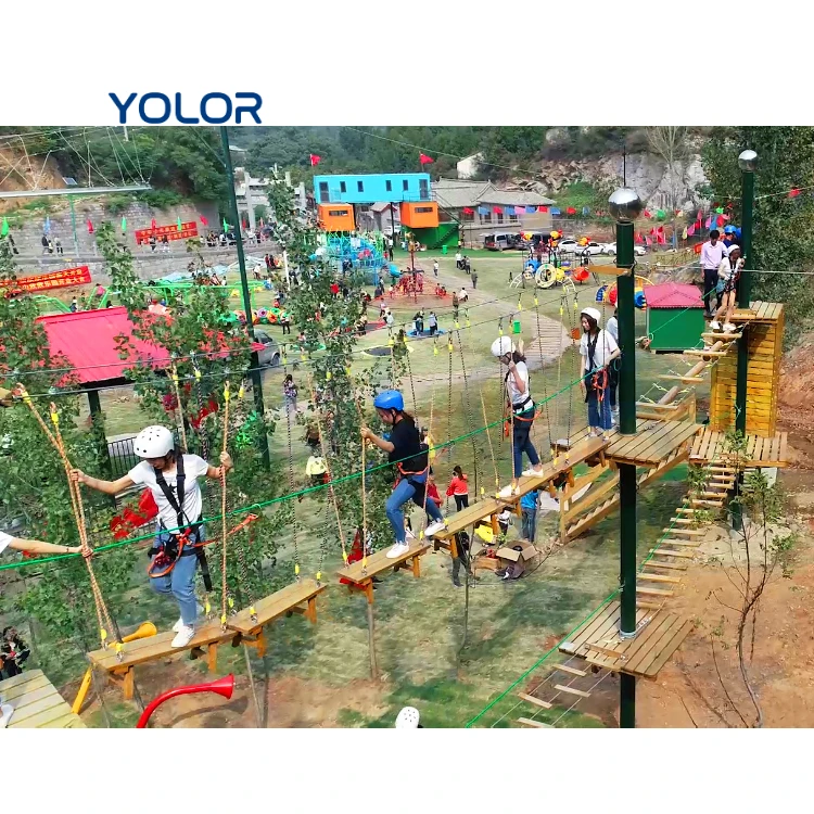 Excitement Amusement Park Products Customized adventure park outdoor Rope Course Equipment