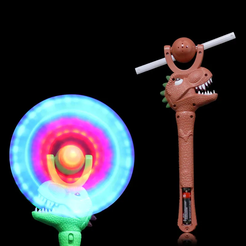Cheap And Fastest Delivery Plastic LED Glow Light Up Toy for New Year Party Favors Kids Toys LED Flashing Dinosaur Spinner Toy