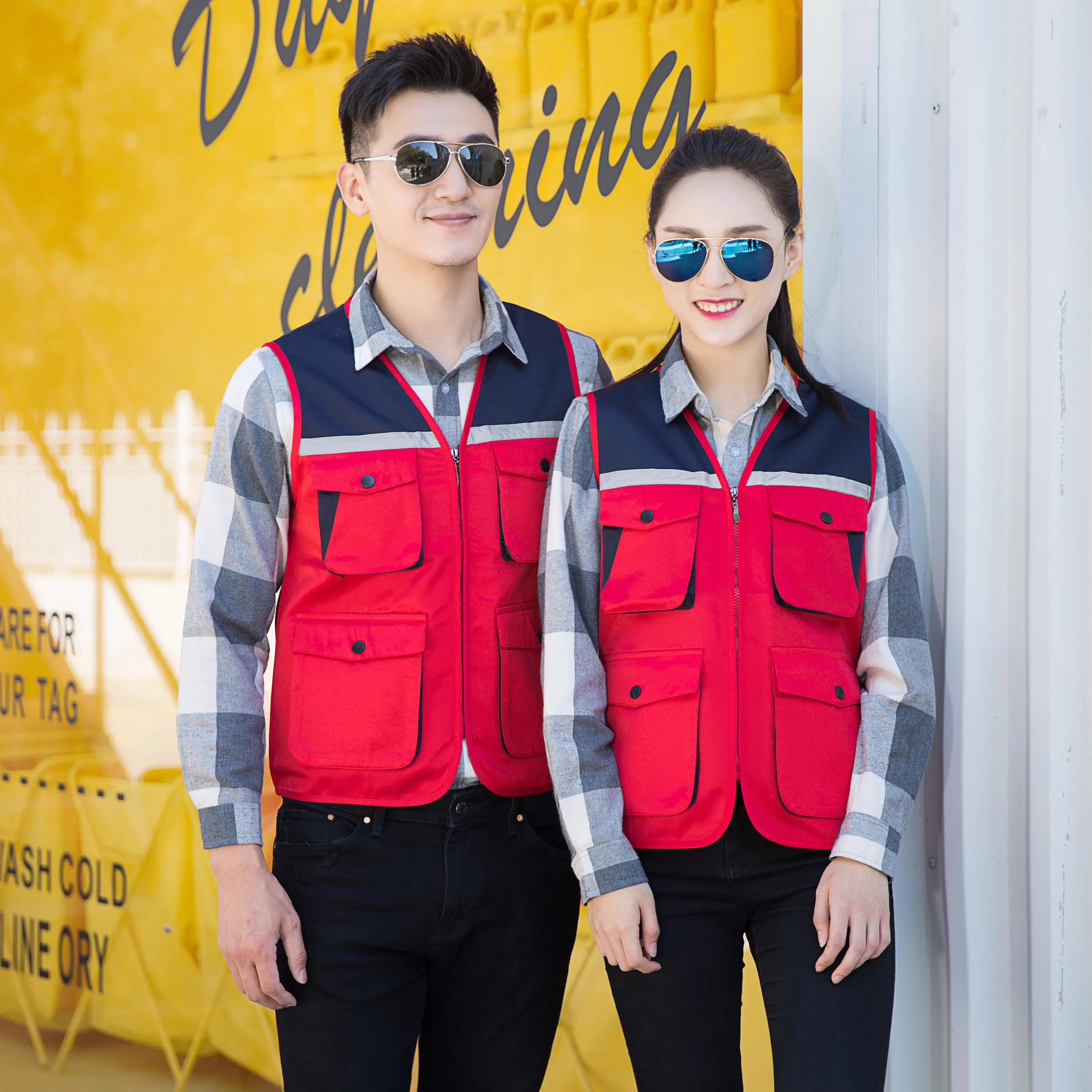 Construction Security Safety Vest High Visibility Hi Vis Work Reflective Clothin weight vest work vest