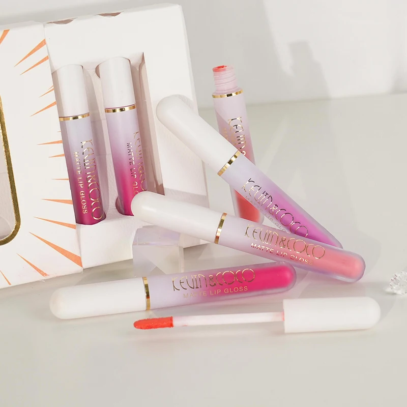 Luxury Matte Long Lasting Rich Pigment Vegan Organic Your Own logo Lip Plumper Tube Lipgloss Set Private Label