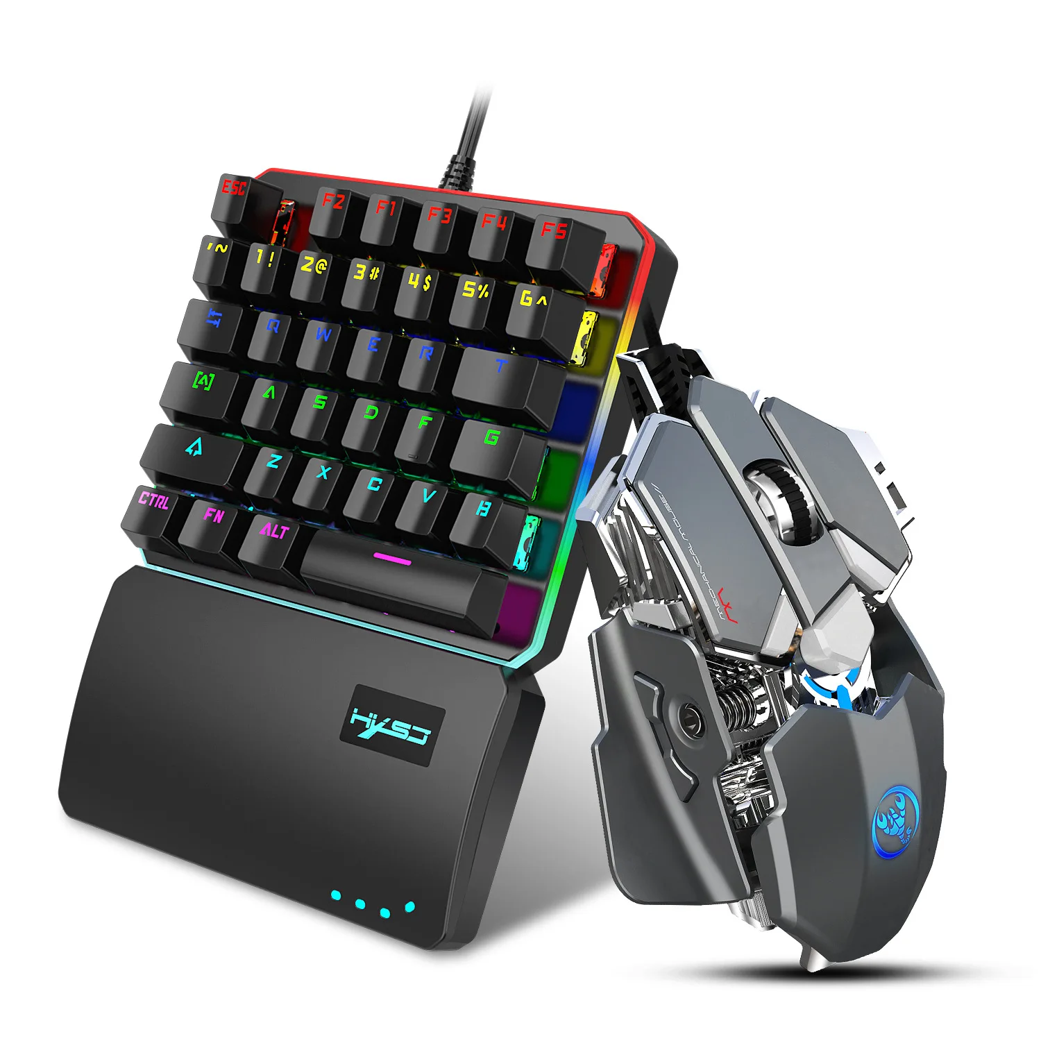 Хит продаж Механическая игровая клавиатура RGB One Hand Plus с макропрограммированием мышь