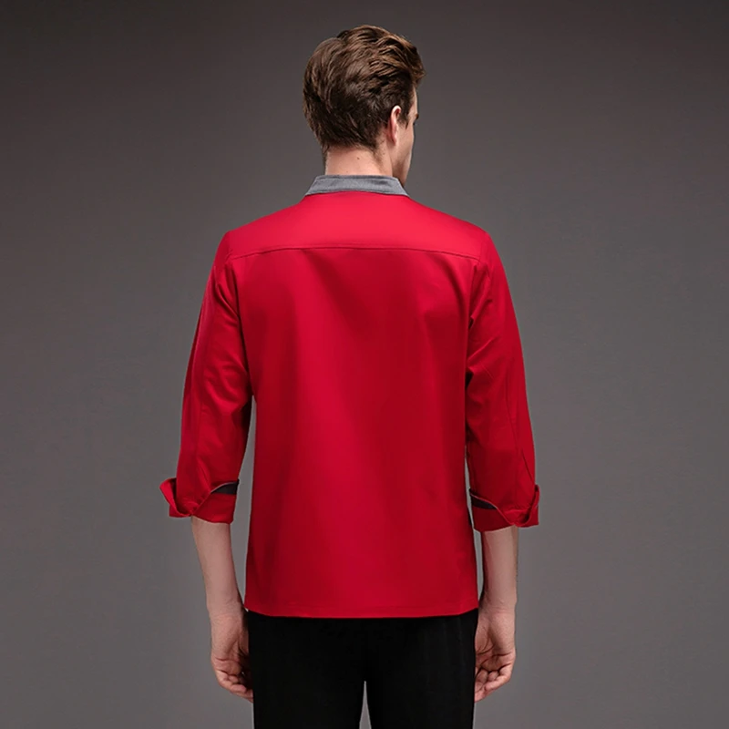  Chef dress custom long-sleeve catering work clothes printing bakers double-breasted chef labor insurance