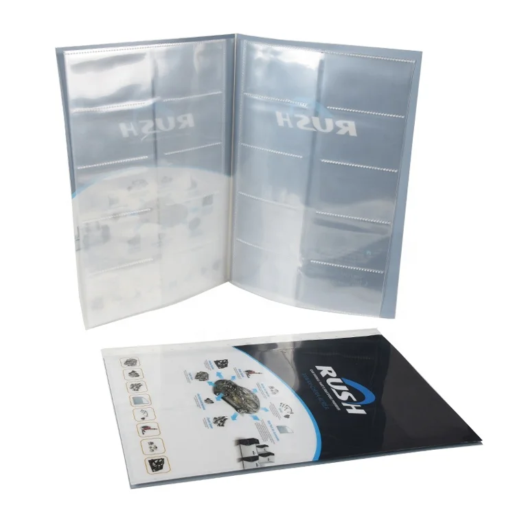 Папка для визитных карточек из полипропилена, 10 слоев, 100 карманов, логотип под заказ