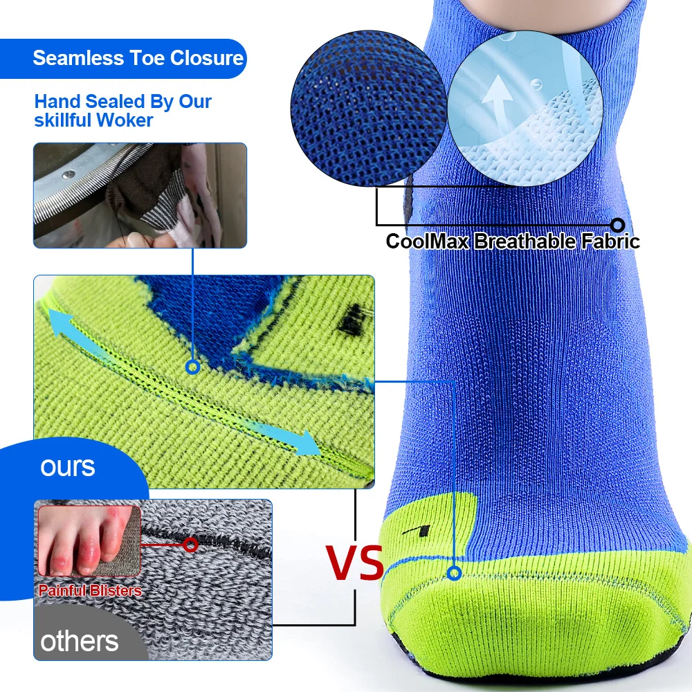 Ready to ship Breathable Athletic Sweat-Absorbent Anti-Slip Training Socks Men Custom Coolmax Sport Socks