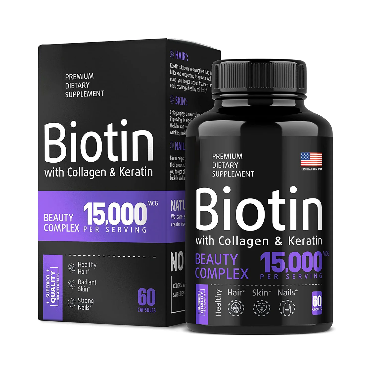 OEM Biotin 10000mcg капсулы для роста волос витамин уход за кожей твердые ногти с биотин мягкая капсула