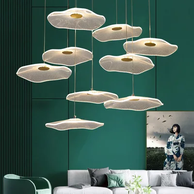wholesale creative indoor home hotel villa decoration jellyfish shape stair acrylic led chandelier