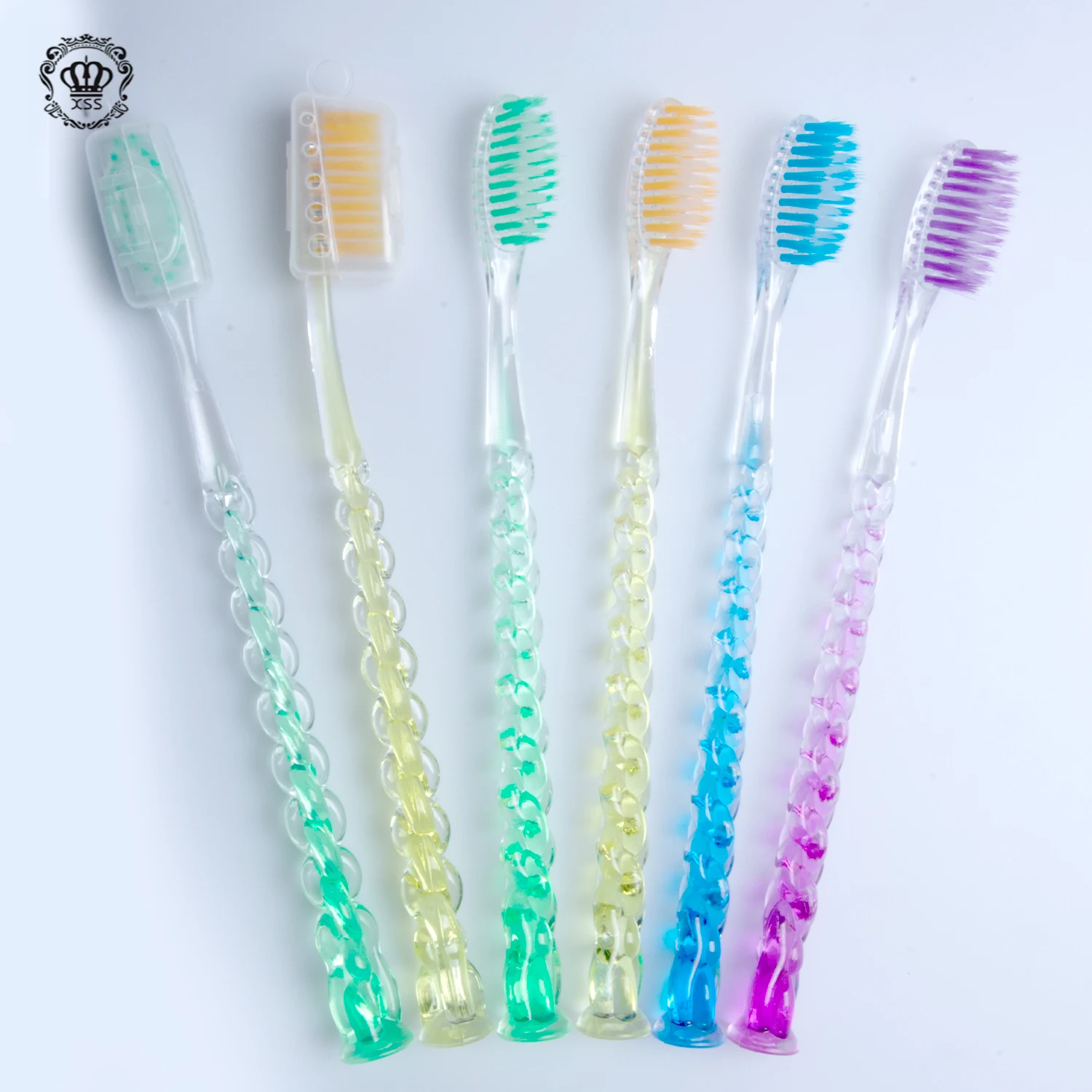 XiBrush Adult Hot-Selling Colorful Transparent Crystal Cheap Toothbrush With Hard Nylon Bristle For Home Use