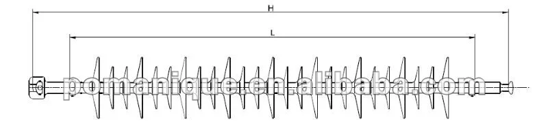 Suspension Composite insulator 33kV High Voltage silicone rubber polymer fiberglass  transmission line high tension