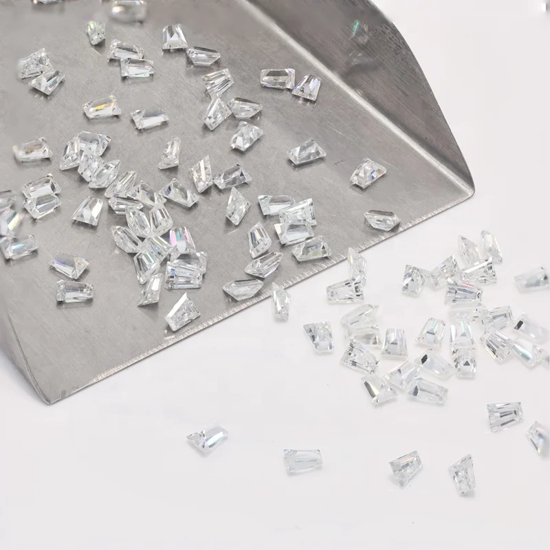 Top 0.2-0.6CT Tapered Baguette Moissanite 2*3*4 to 3*5*6mm White Moissanites GRA Moissanite Stone