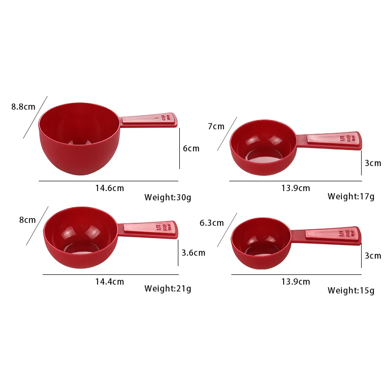 Plastic measuring cups set multifunction measurement tool for kitchen cooking and baking stackable 4 pcs  measuring cups