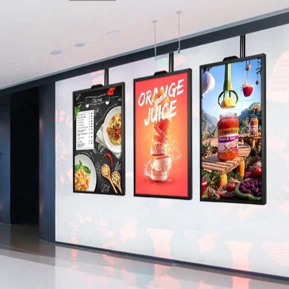 Ultra-Thin Bezel High Brightness Hanging Shop Window LCD Display Advertising Screen Digital Signage Media Player