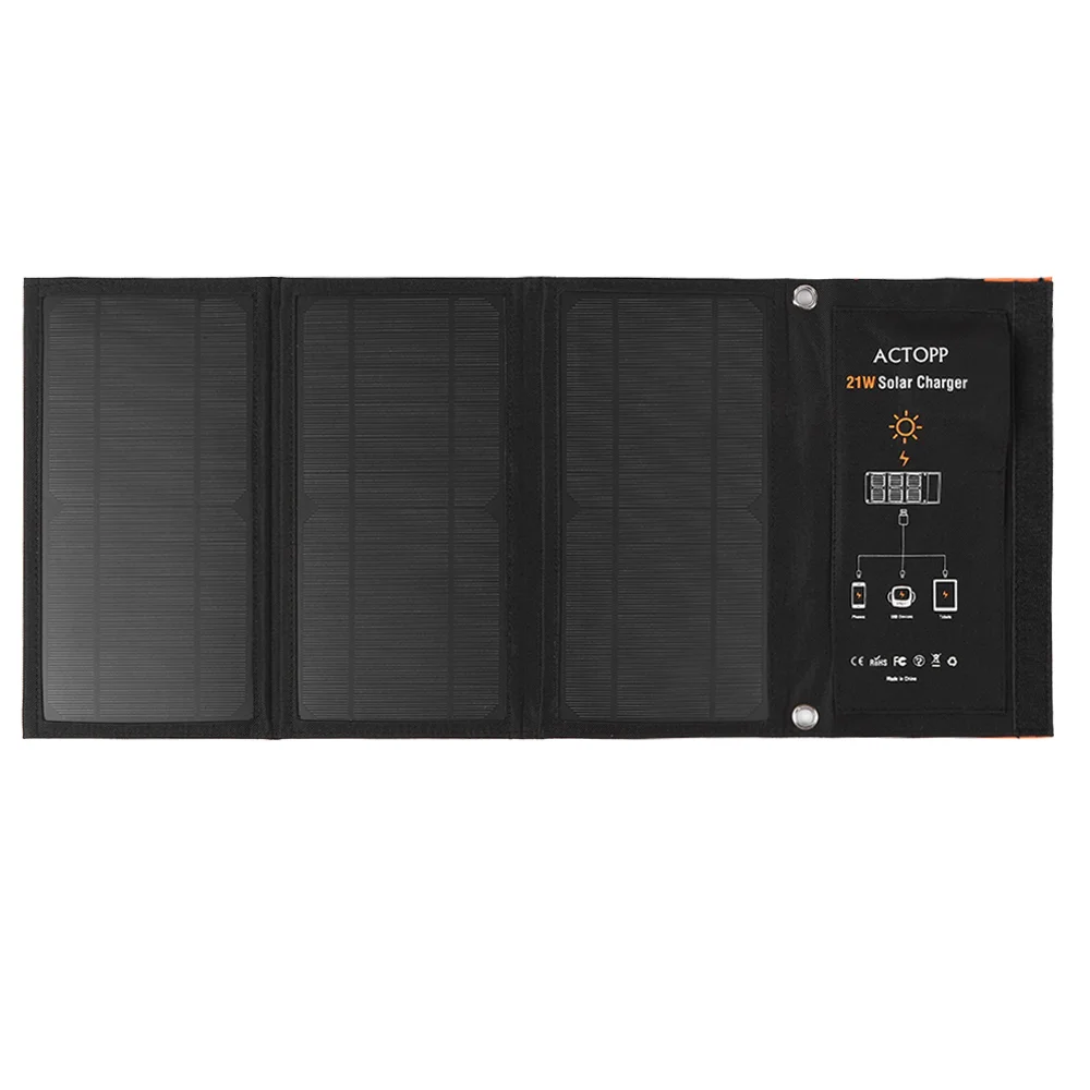 21W Foldable Waterproof Charge Dual USB Ports Solar Panel For Battery Cell Phone Chargers Portable Solar Charger controllers