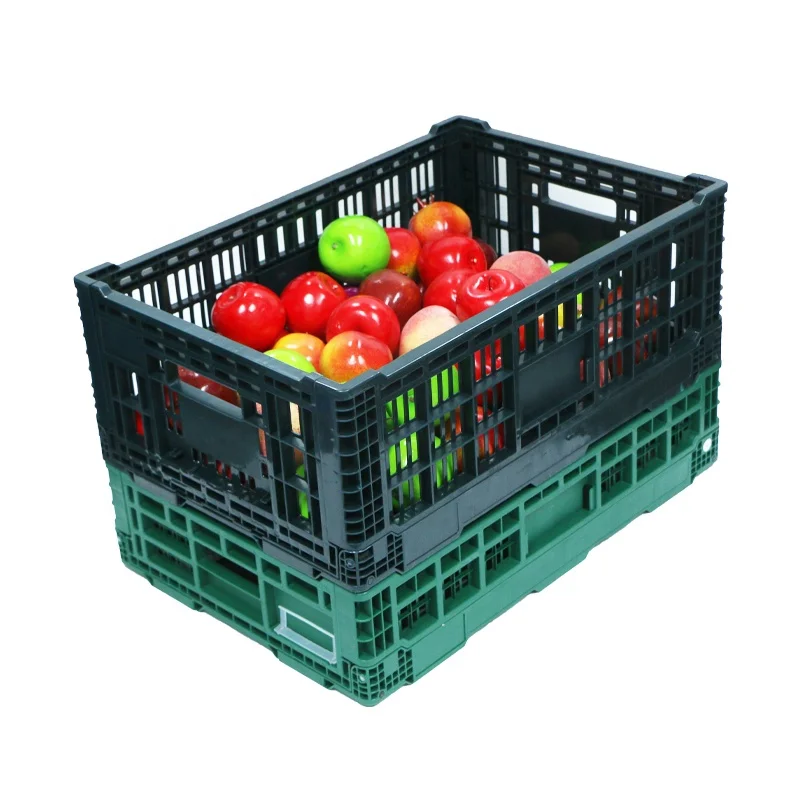 Professional manufacturer Virgin Material Ventilation plastic folding crate for fruits and vegetables
