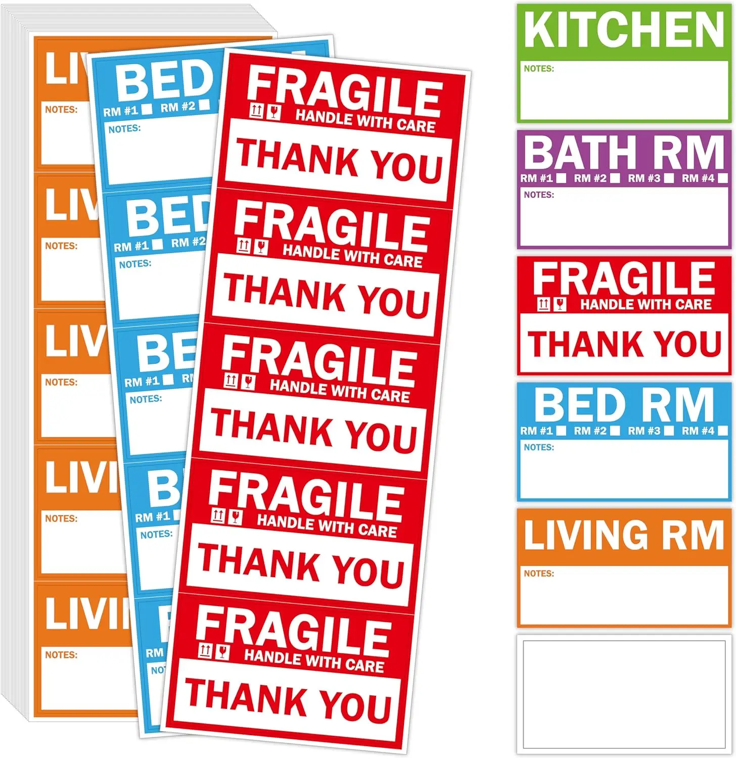 Color Coding Labels Home Moving Labels Adhesive Packing Box Stickers Apartment Moving Helper